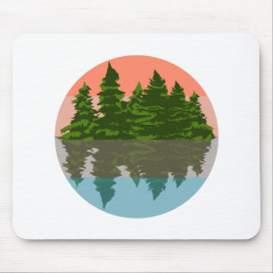 Wald Sunset Nature Pine Trees Mousepad