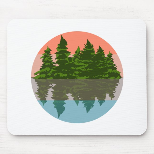 Wald Sunset Nature Pine Trees Mousepad (Vorne)