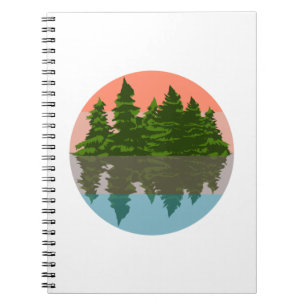Wald Sunset Nature Pine Trees Notizblock