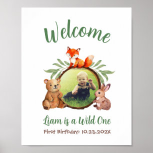 Wald Süße Tiere Foto Wilde Eins Willkommensschild Poster