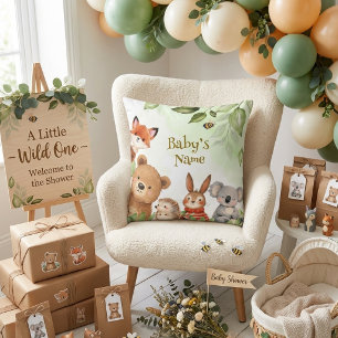 Wald Süße Tiere Grünzeug Babyparty Kissen