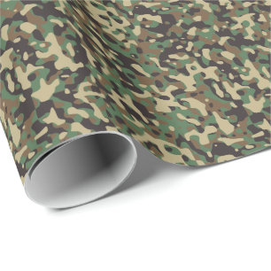 Wald-Tan-Grün-Braun-Militär-Camo-Tarnung Geschenkpapier