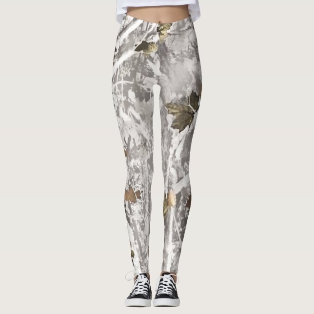 Wald-Tarnmuster Leggings (Vorderseite)