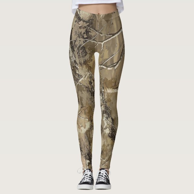 Wald-Tarnmuster Leggings (Vorderseite)