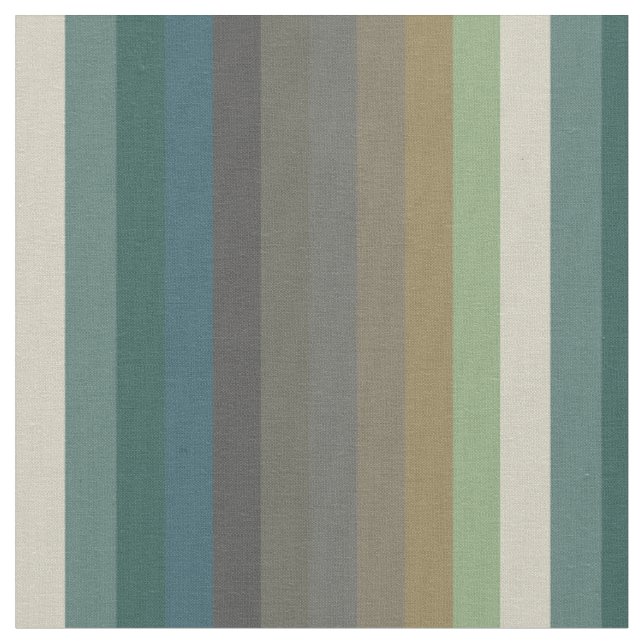Wald Teal & Moosgrün Streifen  Stoff (Nahaufnahme)