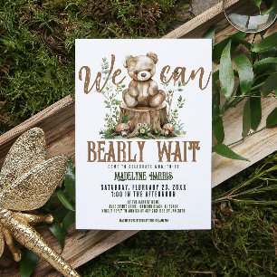 Wald-Teddybär-Wald-Aquarell-Baby-Party Einladung
