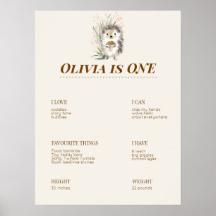 Wald-Themen-Mein-Erstes-Geburtstags-Meilenstein-Bo Poster