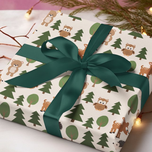 Wald-Tier-Hirschbärenwappenpapier Geschenkpapier (Von Creator hochgeladen)