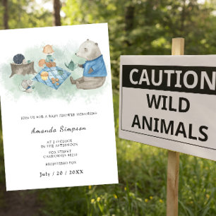 Wald - Tiere Picknick - Babyparty Einladung