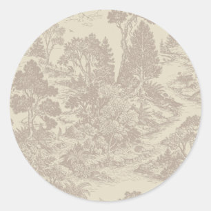 Wald-Toilette Waldtiere Vintage Botanik Runder Aufkleber