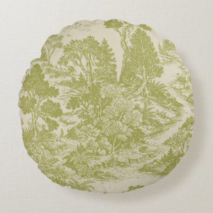 Wald-Toilette Waldtiere Vintage Botanik Rundes Kissen