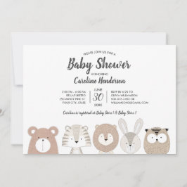 Wald-u. Dschungel-Tier-Babyparty-Einladung Einladung