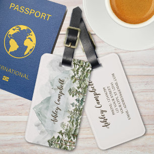 Wald- und Berg-Natur-Aquarell-Gepäckanhänger Gepäckanhänger