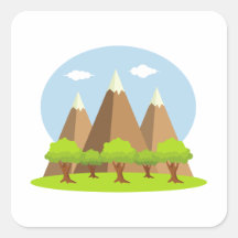 Wald und Bergspitzen