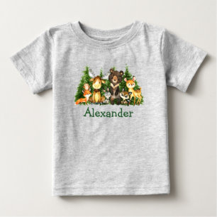 Wald- und Forstbaume in Wasserfarben Baby T-shirt