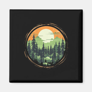 Wald und Natur Kiefer Mond Für Frauen Männer Magnet