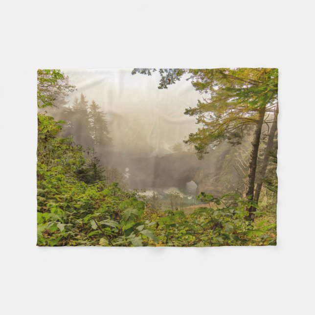 Wald- und Ozeanlandschaft Fleecedecke (Vorderseite (Horizontal))