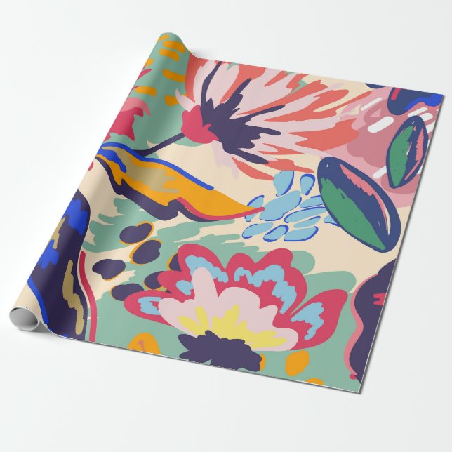 Wald und Rosen Geschenkpapier (Ungerollt)