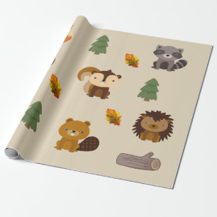 Wald- und Waldbebenwapppapier Geschenkpapier