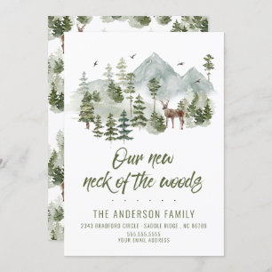 Wald unser neuer Heck der sich bewegenden Holzbaum Einladung