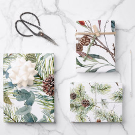 Wald-Urlaub in Aquarellwald Geschenkpapier Set