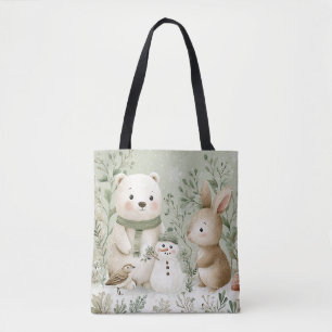 Wald Wald Bär Hase Schneemann
