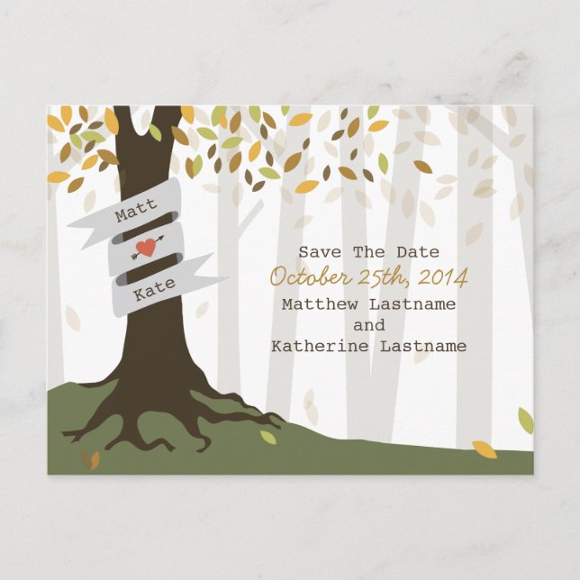 Wald / Waldfall Save the Date Postkarte (Vorderseite)