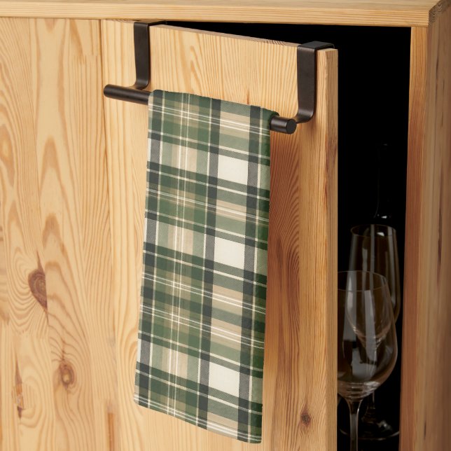 Wald Waldgrün Tartan Karo Geschirrtuch (Drittel gefaltet)