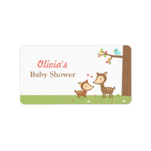 Wald Waldhirsch-Baby-Shower-Party-Etiketten Adressaufkleber