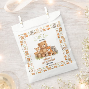 Wald-Waldtiere Wild One 1. Geburtstag Geschenktütchen