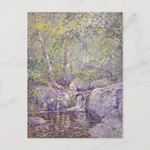 Wald-Wasserfall-Gemälde-Postkarte Postkarte