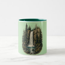 Wald-Wasserfall-Landschaft