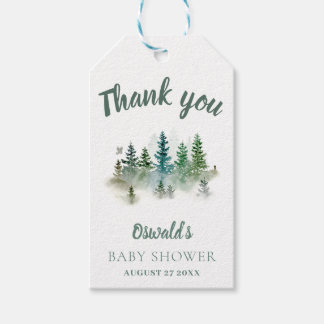 Wald-Wasserfarben-Baby-Party Geschenkanhänger