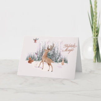 Wald-Weihnachten-Christmas mit anpassbarem Innente Feiertagskarte