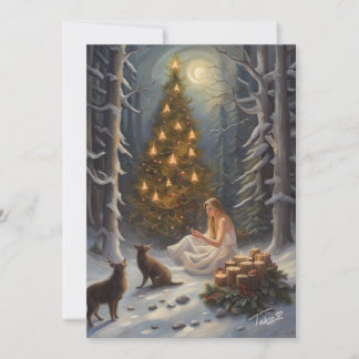 Wald-Weihnachtsbaum-Illustration Feiertagskarte