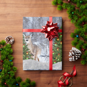 Wald-Weihnachtsbaum und Hirsch-Geschenkpapier Geschenkpapier