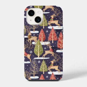 Wald-Weihnachtsmärchen-Rentiere Winter iPhone 14 Hülle