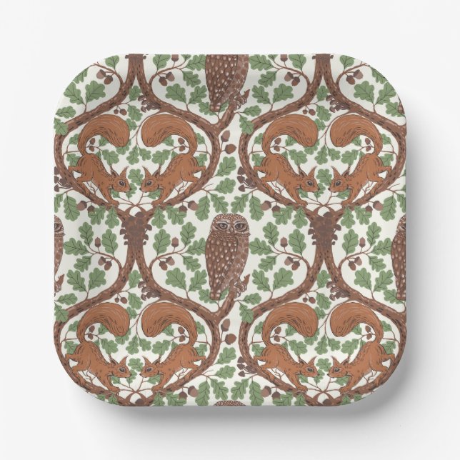 Wald-Whispers/Eichhörnchen und Eichhörnchen in der Pappteller (Vorderseite)