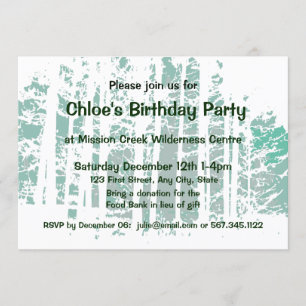 Wald Wilderness Outdoor Park Geburtstag Einladung