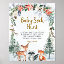Wald Winter Animals Forest Baby Sock Hunt