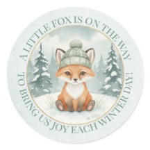 Wald-Winter-Fuchs-Baby-Shower-Einladung