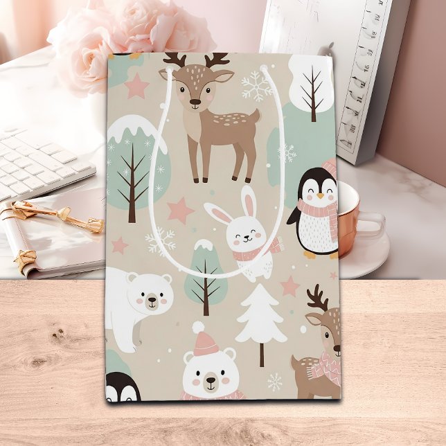 Wald-Wunderwald-Tiere Winter Mittlere Geschenktüte (Von Creator hochgeladen)