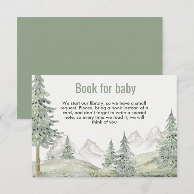 Waldabenteuer beginnt Babyduschkarte Begleitkarte (Vorne/Hinten)