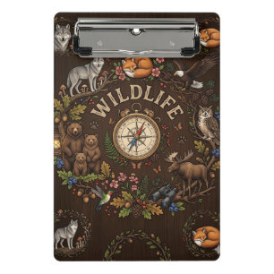 "Waldabenteuer mit Wildtieren" Illustration Mini Klemmbrett