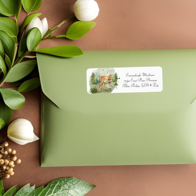 Waldabenteuer Rustikale Hirsche Rücksendeadresse (Von Creator hochgeladen)