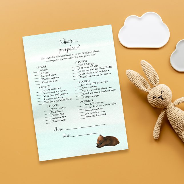 Waldabenteuer Was ist auf deinem Handy Bärenspiel Einladung (Von Creator hochgeladen)