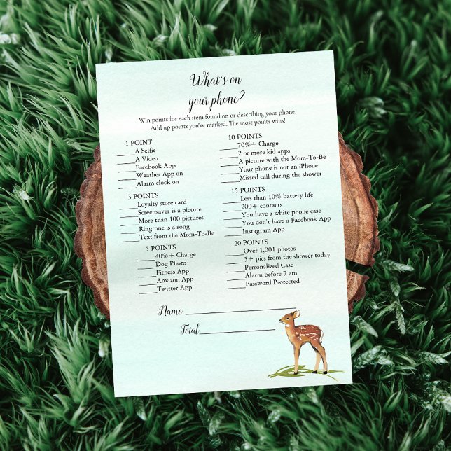 Waldabenteuer Was ist auf deinem Handy Deers Game? Einladung (Von Creator hochgeladen)