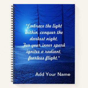 Waldästhetische Landschaft Dunkelblau motivierend Notizbuch