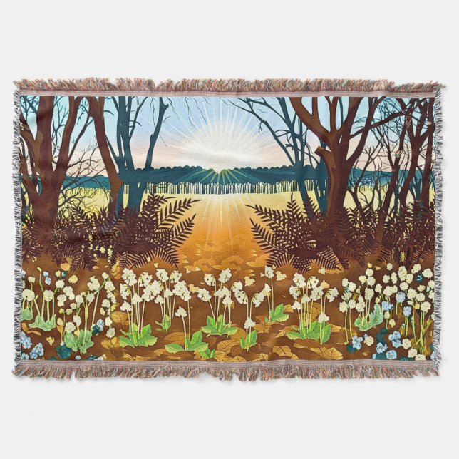 Waldaufgang und Wildblumen Decke (Vorderseite)