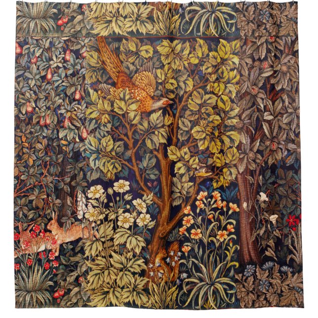 WALDBÄLDER Haare, Pheasant, braun Duschvorhang (Vorderseite)